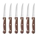 Set van 6 Hendi steakmessen 21 cm met bruin heft