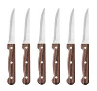 Set van 6 Hendi steakmessen 21 cm met bruin heft