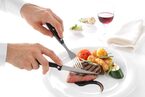 Detailopname van Hendi steakmes met bruin handvat