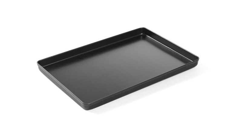 De zwarte Hendi gebaktray voor een luxe productpresentatie.