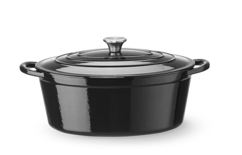 Hendi geëmailleerde gietijzeren braadpan zwart 6,88 liter