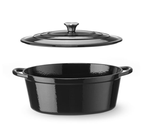 Bovenaanzicht van de Hendi gietijzeren braadpan 6,88 liter