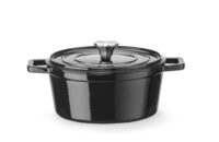 Professionele Hendi geëmailleerde gietijzeren braadpan 3,7 liter zwart