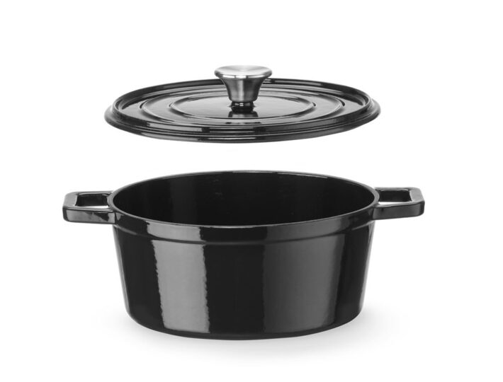 Bovenaanzicht Hendi gietijzeren braadpan 3,7 liter voor horeca