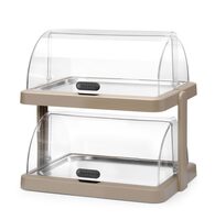 Hendi koeldisplay met dubbele rolltop in beige uitvoering