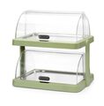 Hendi koeldisplay met dubbele rolltop in groen voor horeca presentatie