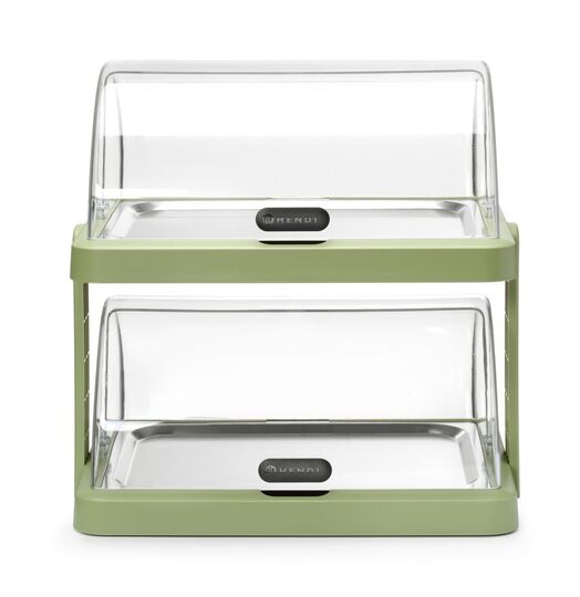 Stijlvol groen koeldisplay met dubbele rolltop van Hendi