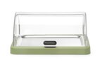 Groene koeldisplay met rolltop deksel voor horeca buffet