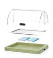 Koeldisplay Uniq groen met geopende rolltop deksel