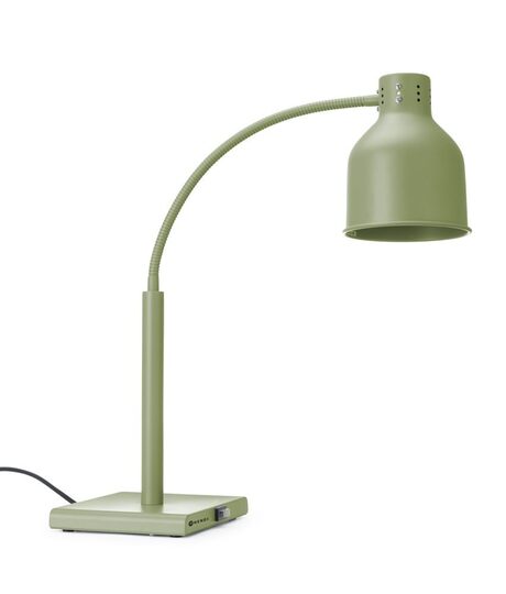 Detailopname van de Hendi warmtelamp 250W in groen