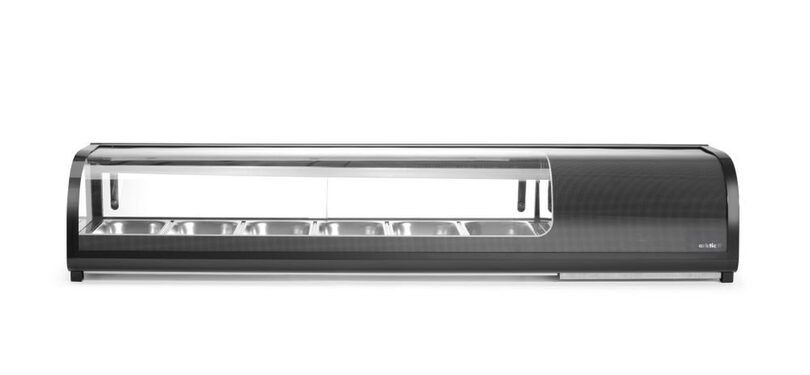 Hendi sushi display zwart inclusief 6 GN 1/3 containers