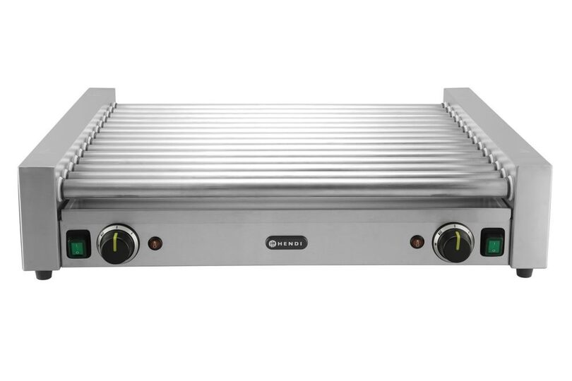 Rechthoekige Hendi worstrolgrill XL voor hotdogs