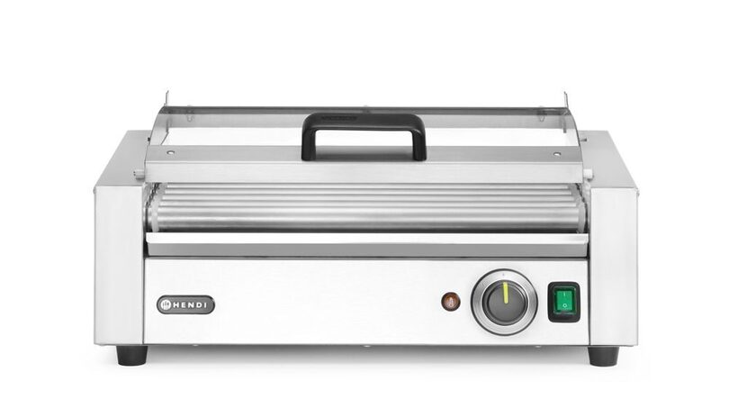 Hendi worstrolgrill met energiebesparend deksel voor horeca
