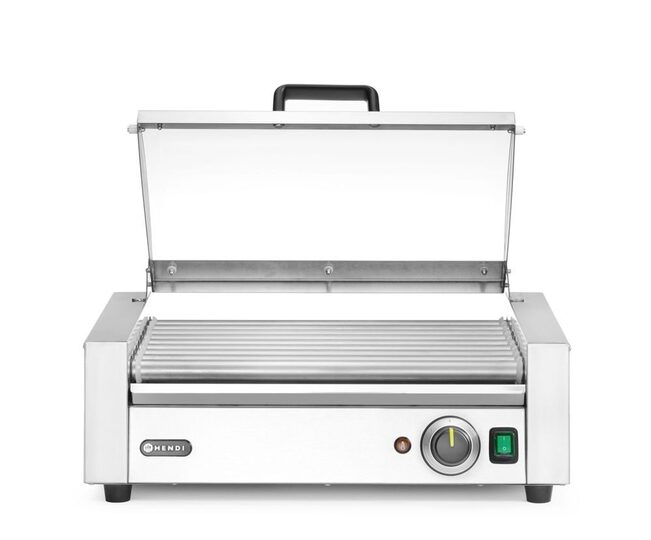 Professionele Hendi worstrolgrill 1-zone met deksel