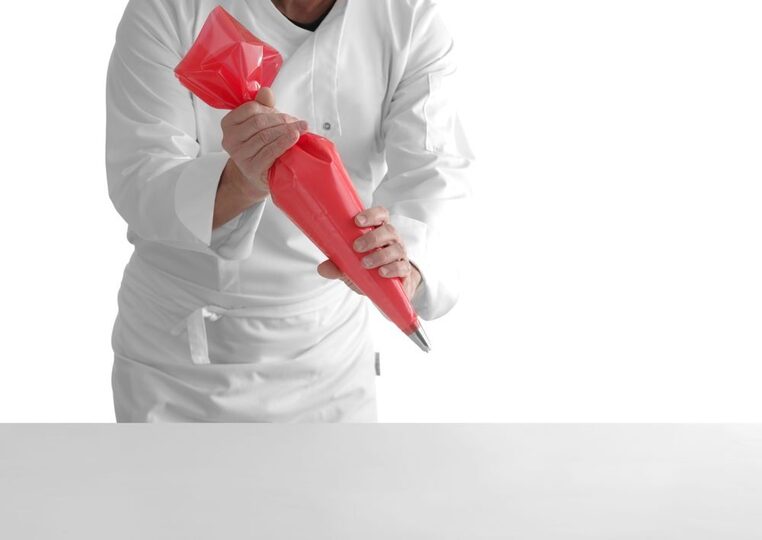 Detailopname van de gripvaste anti-slip spuitzak van Hendi
