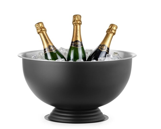 Stijlvolle zwarte Hendi champagnebowl 13 liter voor horeca gebruik