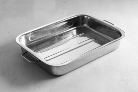 Braadslede met handgrepen (RVS),43x31x(h)6 cm