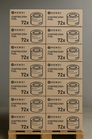 Pallet van 40 dozen brandpasta met elk 72 blikjes.