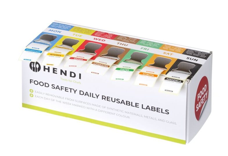 Set voedselveiligheid stickers met dispenser voor professionele keukens