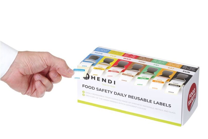 Meertalige voedselveiligheid stickers in Nederlands Frans en Duits