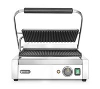 Professionele Hendi contactgrill panini met dubbelzijdige ribbelplaten