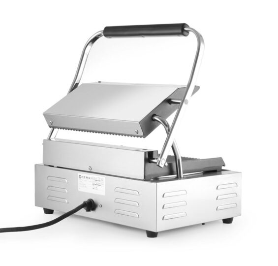Geopende Hendi contactgrill met duurzame gietijzeren grillplaten