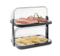 Hendi dubbel koeldisplay met rolltop donkergrijs
