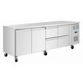 Polar U-Series koelwerkbank met 4 lades en 2 deuren voor professionele horecakeukens