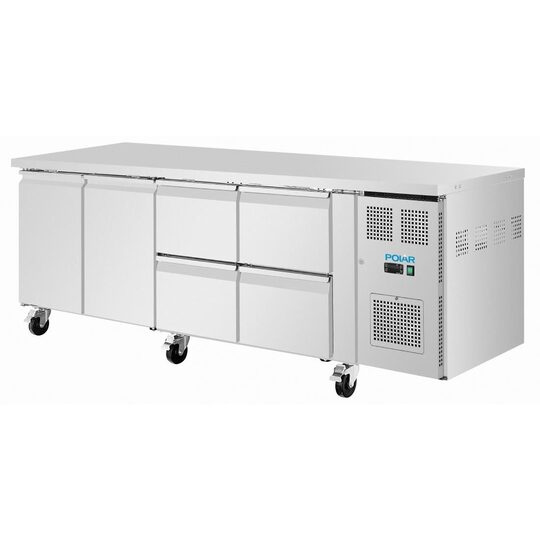 Detailopname van de lades van de Polar U-Series koelwerkbank