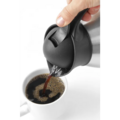 Thermoskan met drukknop voor eenvoudig schenken van bijvoorbeeld koffie of thee.