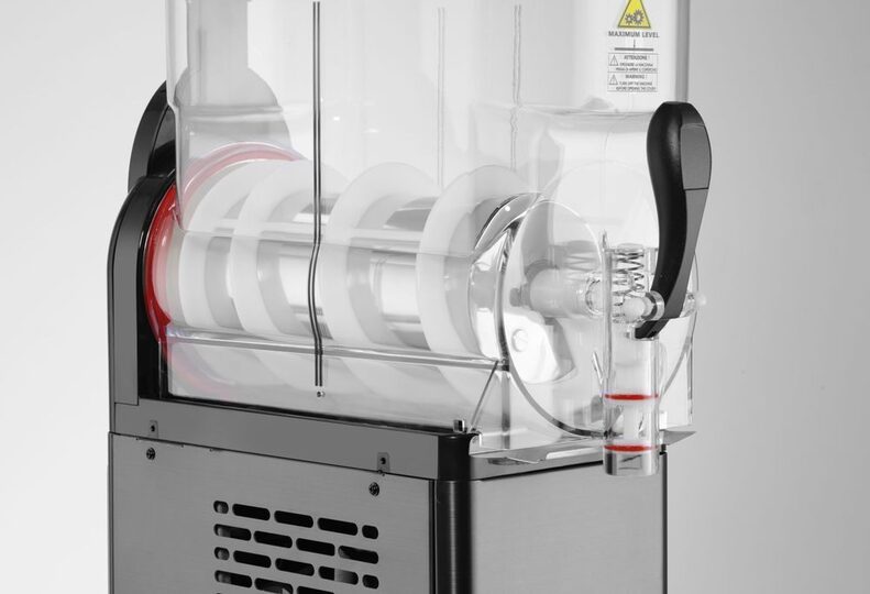 Zijaanzicht van de zwarte Arktic by Hendi slush machine