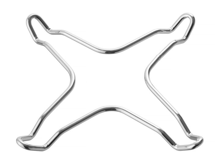 Detailopname van de verchroomde Hendi pannenrek verkleiner.