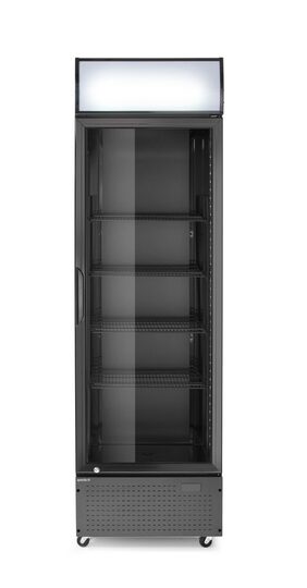 Hendi backbar koelkast 254 liter zwart met verlichte reclamebak