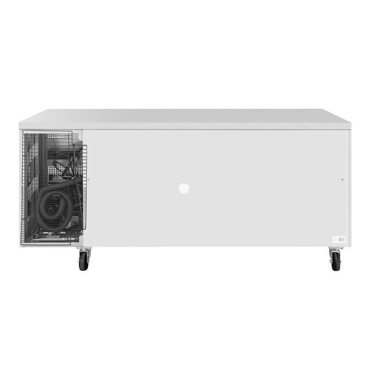 Zijaanzicht van de smalle Polar koelwerkbank UA106