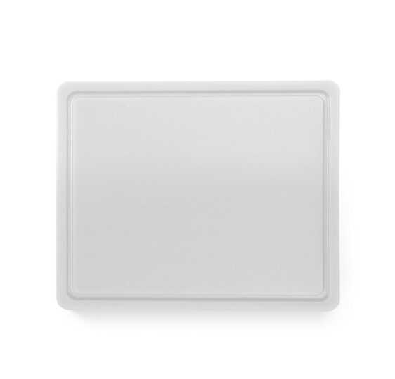 Professionele witte Hendi snijplank GN 1/2 met sapgeul voor de horeca