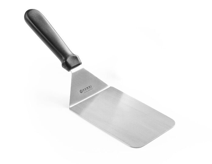 Hendi RVS hamburgerturner 14,5x9,5 cm met zwarte polypropyleen greep