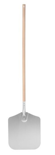 Professionele Hendi pizzaschep van aluminium met houten handgreep lengte 100 cm