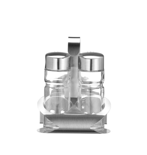 Roestvrijstalen Hendi menage set met peper- en zoutstel en servethouder