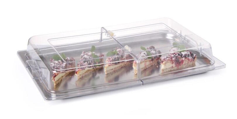 Tweedelige presentatiekap GN 1/1 voor hygiënische voedselbescherming