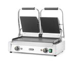 Vooraanzicht van de Hendi dubbele contactgrill voor horeca