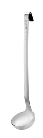 Detailopname van de duurzame Hendi RVS opscheplepel