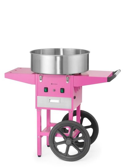 Professionele Hendi suikerspinmachine in pastelroze uitvoering