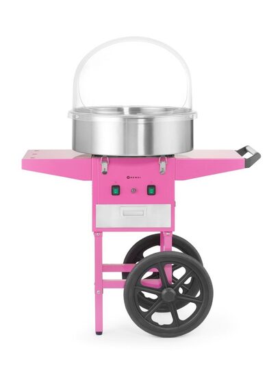 Compacte pastelroze suikerspinmachine van Hendi
