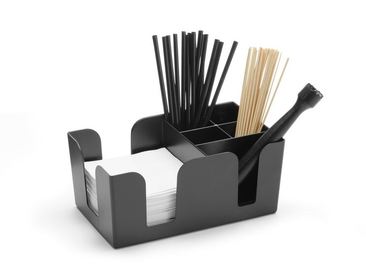 Detailopname van de Hendi bar caddy voor een georganiseerde bar