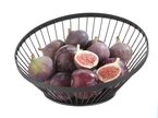 Moderne zwarte fruitmand voor buffet en ontbijtservice
