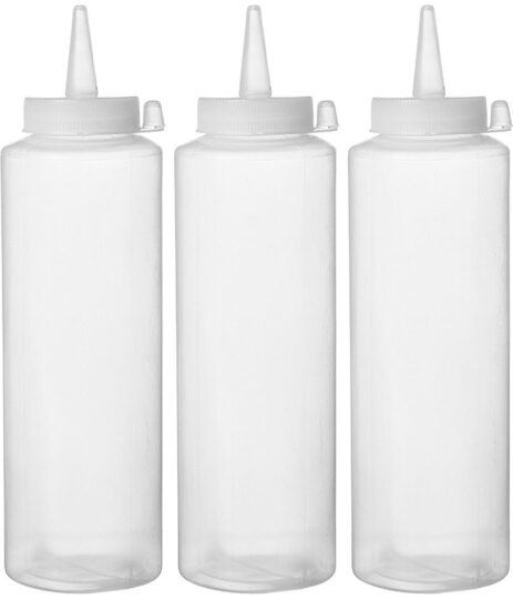 Hendi transparante sausfles 0,7 liter set van 3