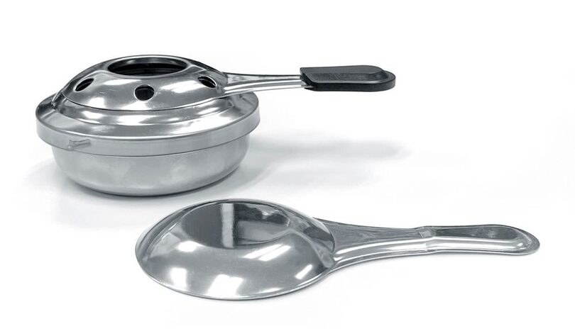 Verchroomde duobrander voor professionele chafing dish