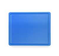 Blauwe Hendi snijplank GN 1/2 met sapgeul voor professionele horecakeukens