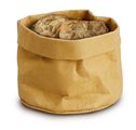 Stijlvolle beige broodzak in gebruik op een horecatafel