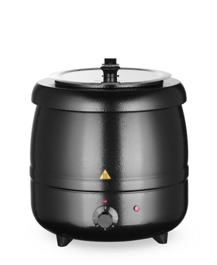 Hendi soepketel 8 liter zwart vooraanzicht